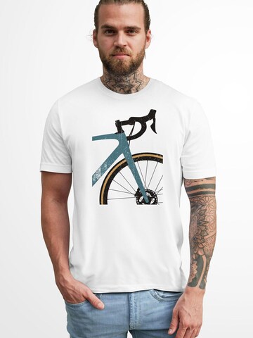Neverless Shirt 'Rennrad' in Weiß