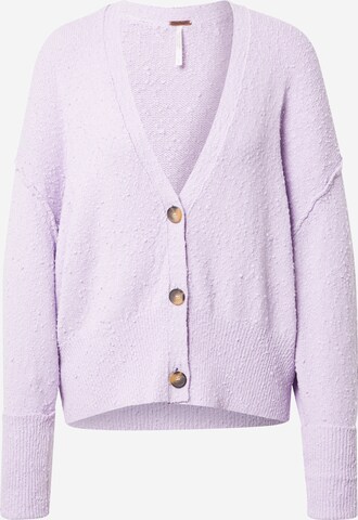 Free People Knit cardigan 'FOUND MY FRIEND' in Purple: front