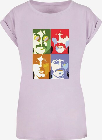Merchcode T-Shirt ' Beatles -  Color Heads' in Lila: predná strana