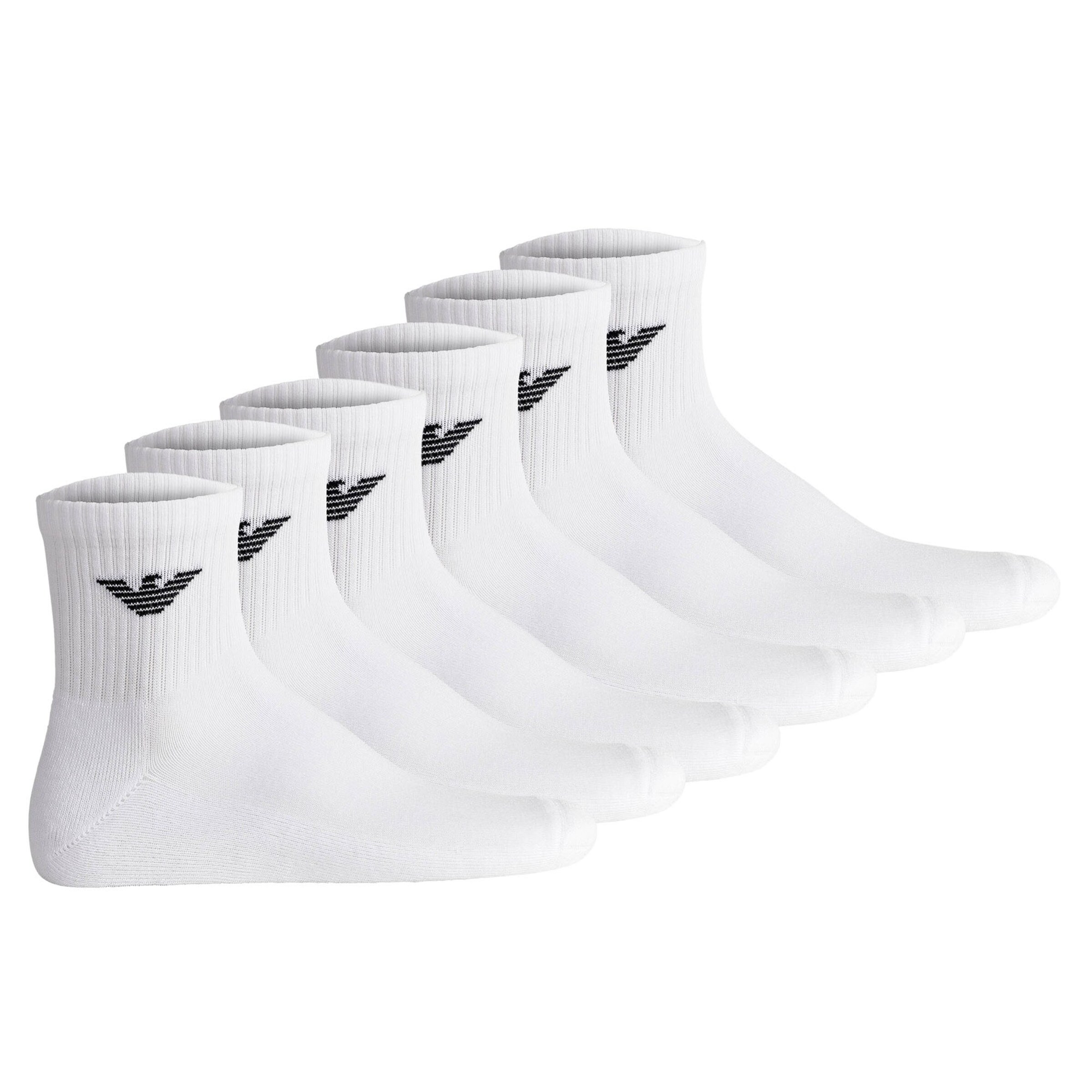 Emporio Armani - Calcetines deportivos en blanco: frente