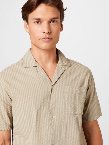 MADS NORGAARD COPENHAGEN Regular fit Button Up Shirt in Beige