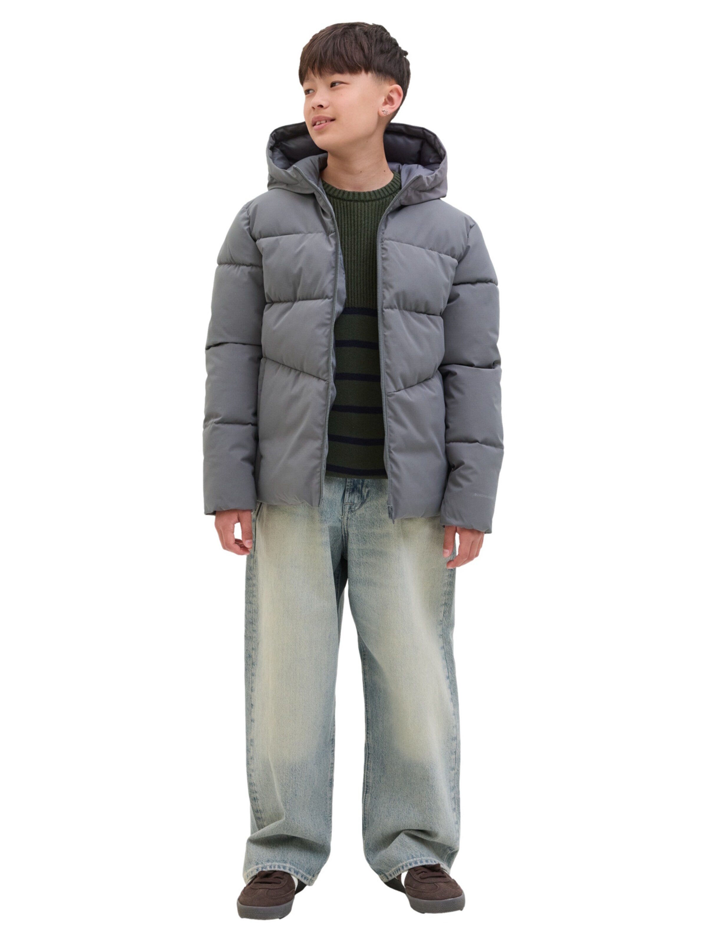 Giacca invernale 'Global' di Jack & Jones Junior in grigio