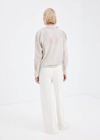 MANGO Wide leg Pleat-Front Pants in White