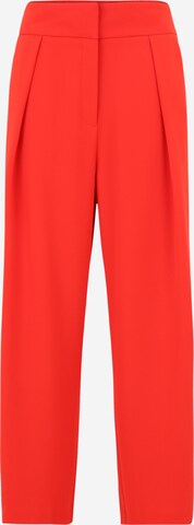 River Island Petite Wide leg Pleat-Front Pants in Red: front
