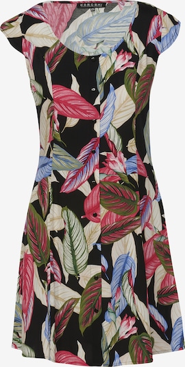 Rochie KOROSHI pe bej / verde / roz / negru, Vizualizare produs