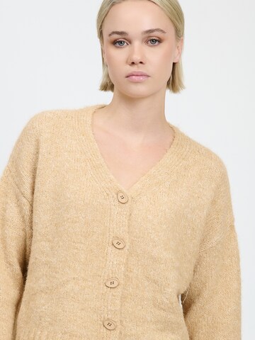 Influencer Knit Cardigan in Beige