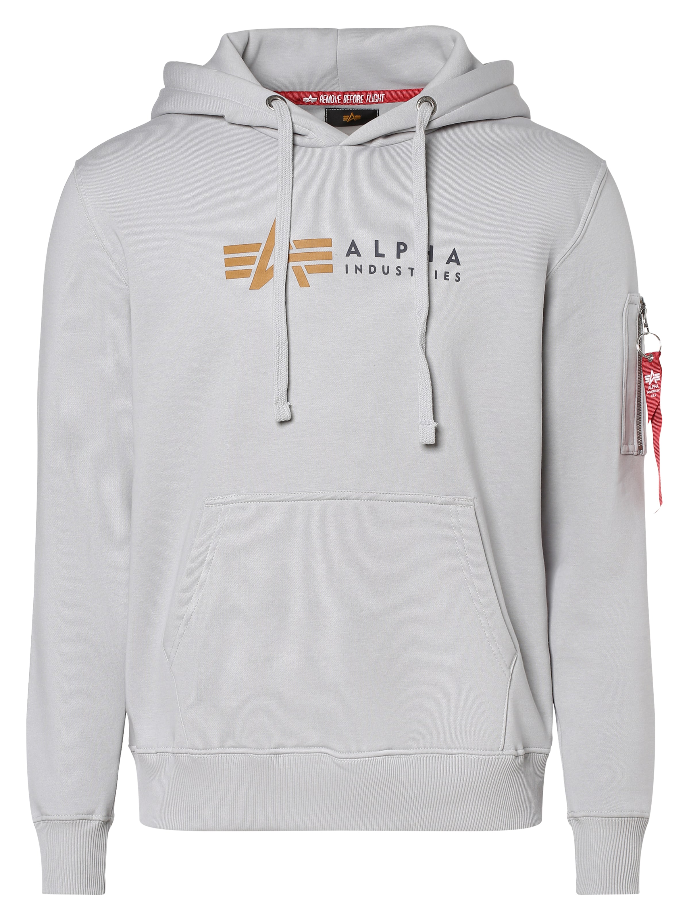 ALPHA INDUSTRIES Tréning póló - szürke: elől