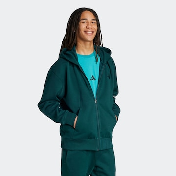 Bluză cu fermoar sport de la ADIDAS SPORTSWEAR pe verde: față