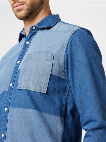 TOM TAILOR DENIM Regular fit Button Up Shirt in Blue