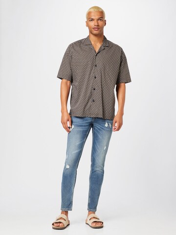 BOSS Comfort fit Button Up Shirt 'Drew' in Brown