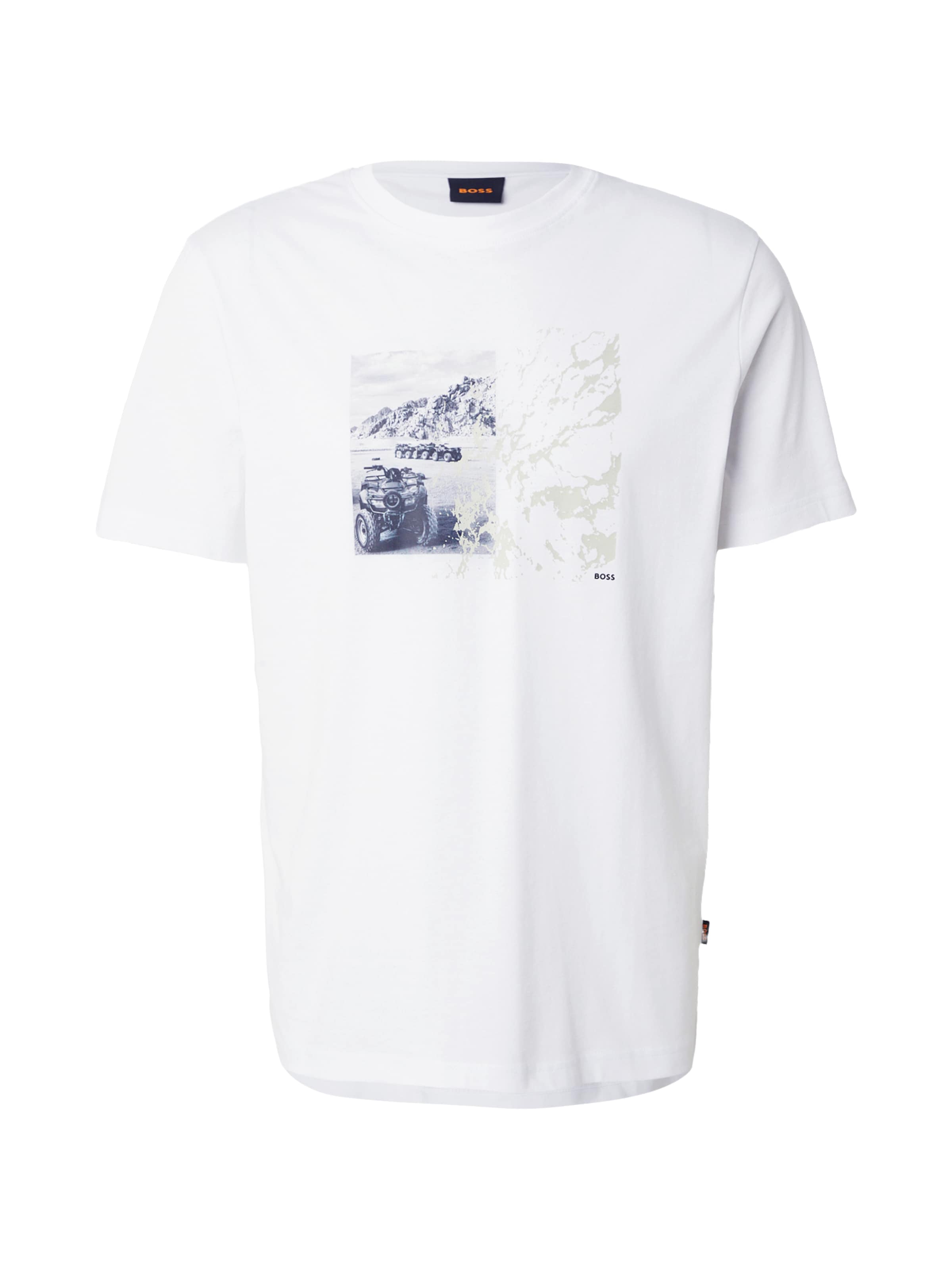 BOSS - Camiseta 'Te_Motors' en beige: frente