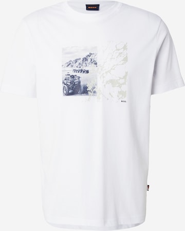BOSS - Camiseta 'Te_Motors' en beige: frente