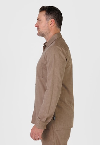 Kleinigkeit Regularny krój Koszula 'Lein Gosling' w kolorze brązowy