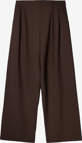 Pantalon à pince Bershka en marron : devant