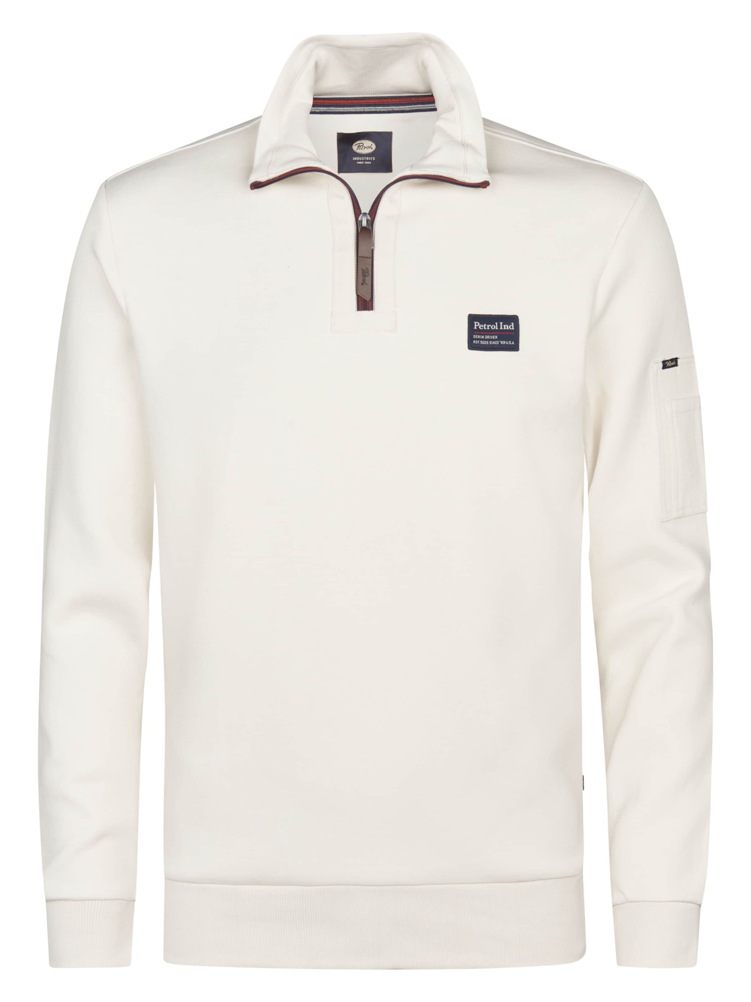 Petrol Industries Sweatshirt 'Prairie du Chien' in Wit: voorkant