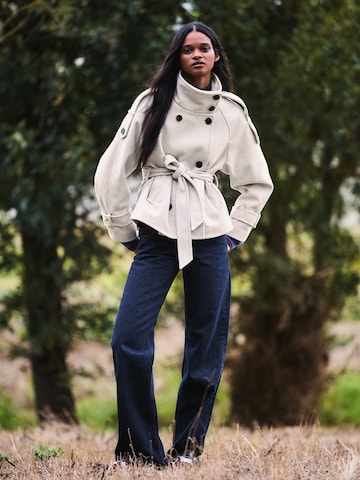Bershka Between-seasons coat in Beige