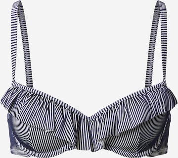 Hunkemöller - Push-up Top de bikini en azul: frente