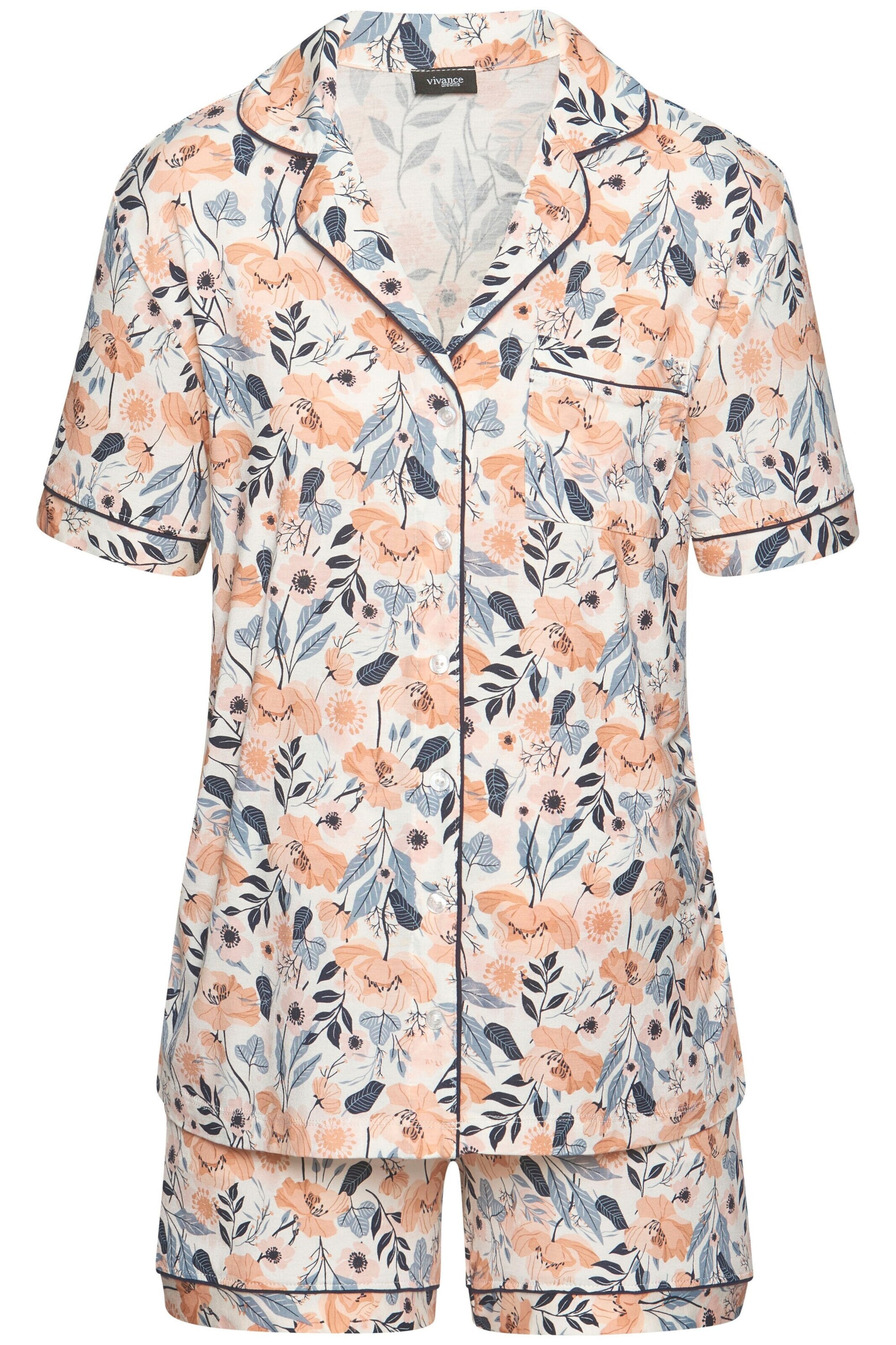 VIVANCE Short Pajama Set in White: front