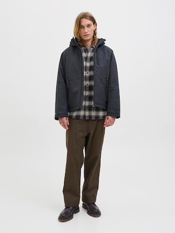 JACK & JONES Comfort fit Button Up Shirt 'JJJames' in Grey