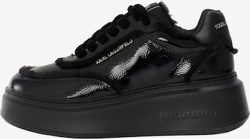 melns Karl Lagerfeld Zemie brīvā laika apavi: no priekšpuses