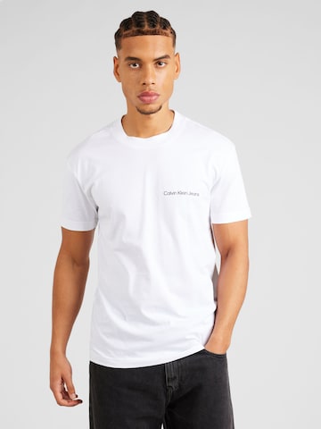 Calvin Klein Jeans T-shirt 'Institutional' i vit: framsida