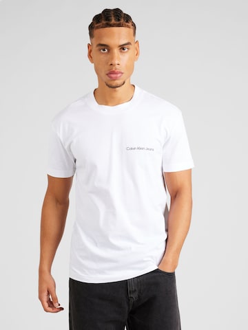 Tricou 'Institutional' de la Calvin Klein Jeans pe alb: față