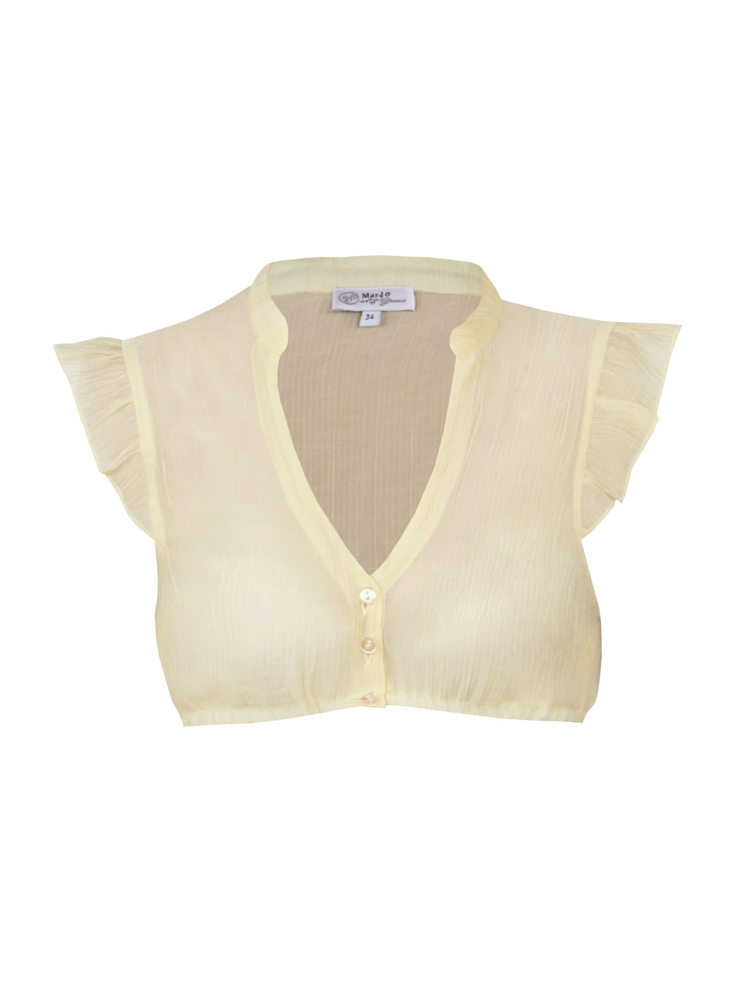 MARJO Rahvuslik pluus 'Waldbrunn', värv kollane: eest vaates