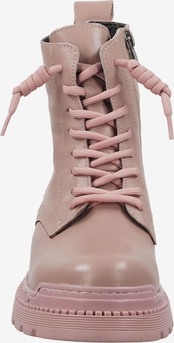 ILC Lace-Up Ankle Boots in Pink