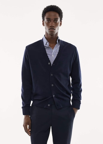 MANGO MAN Knit Cardigan 'Willyc' in Blue: front