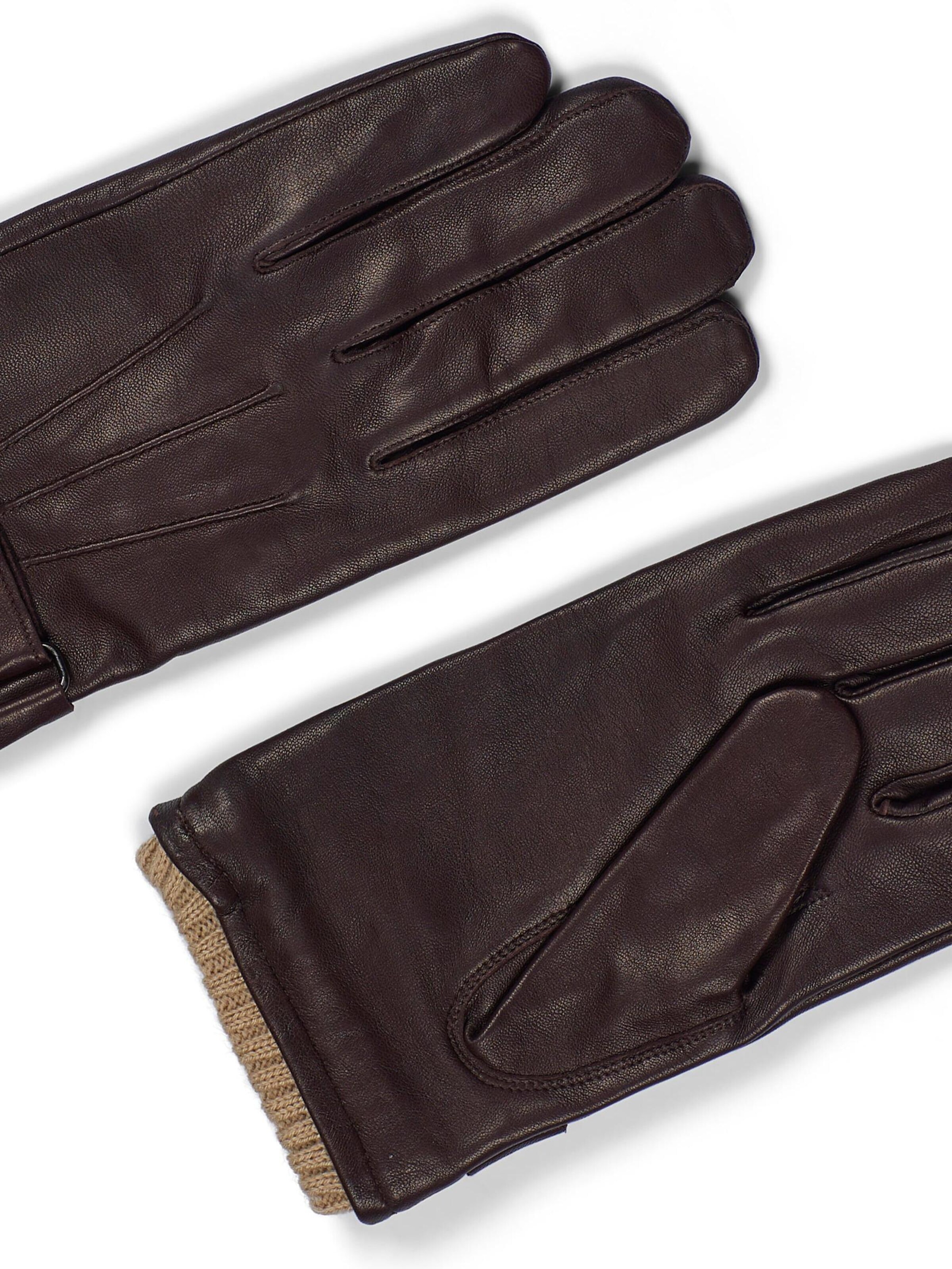 Howard London - Guantes con dedos 'Leather Gloves Smith Dark Brown' en marrón