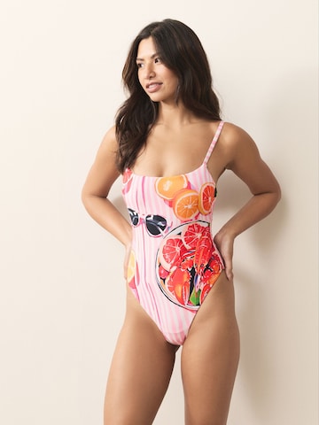 Next Bustier Shaping-badpak in Roze: voorkant