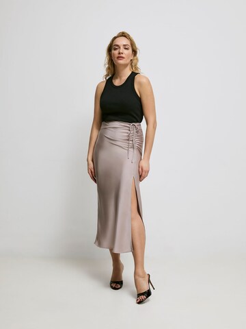 ABOUT YOU x Iconic by Tatiana Kucharova Skirt 'Dakota' in Beige