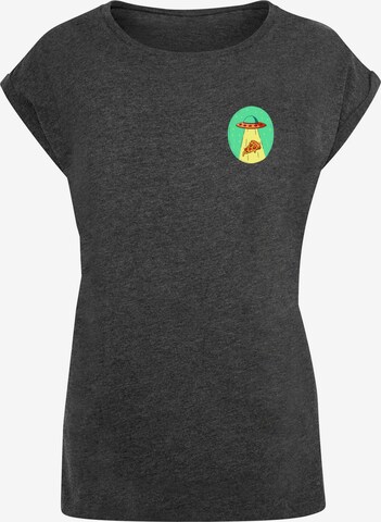 Mister Tee Shirt 'Ufo Pizza' in Grey: front