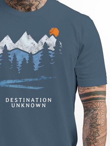 Neverless Shirt 'Destination unknown'‌ in Blau