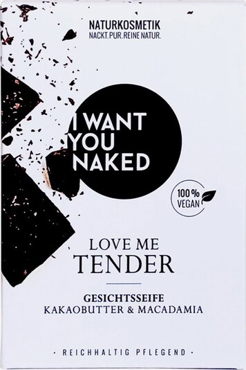 I Want You Naked Gesichtsseife 'Love Me Tender' in weiß, Produktansicht
