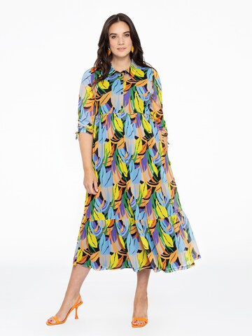 Yoek Shirt Dress in Mixed colors