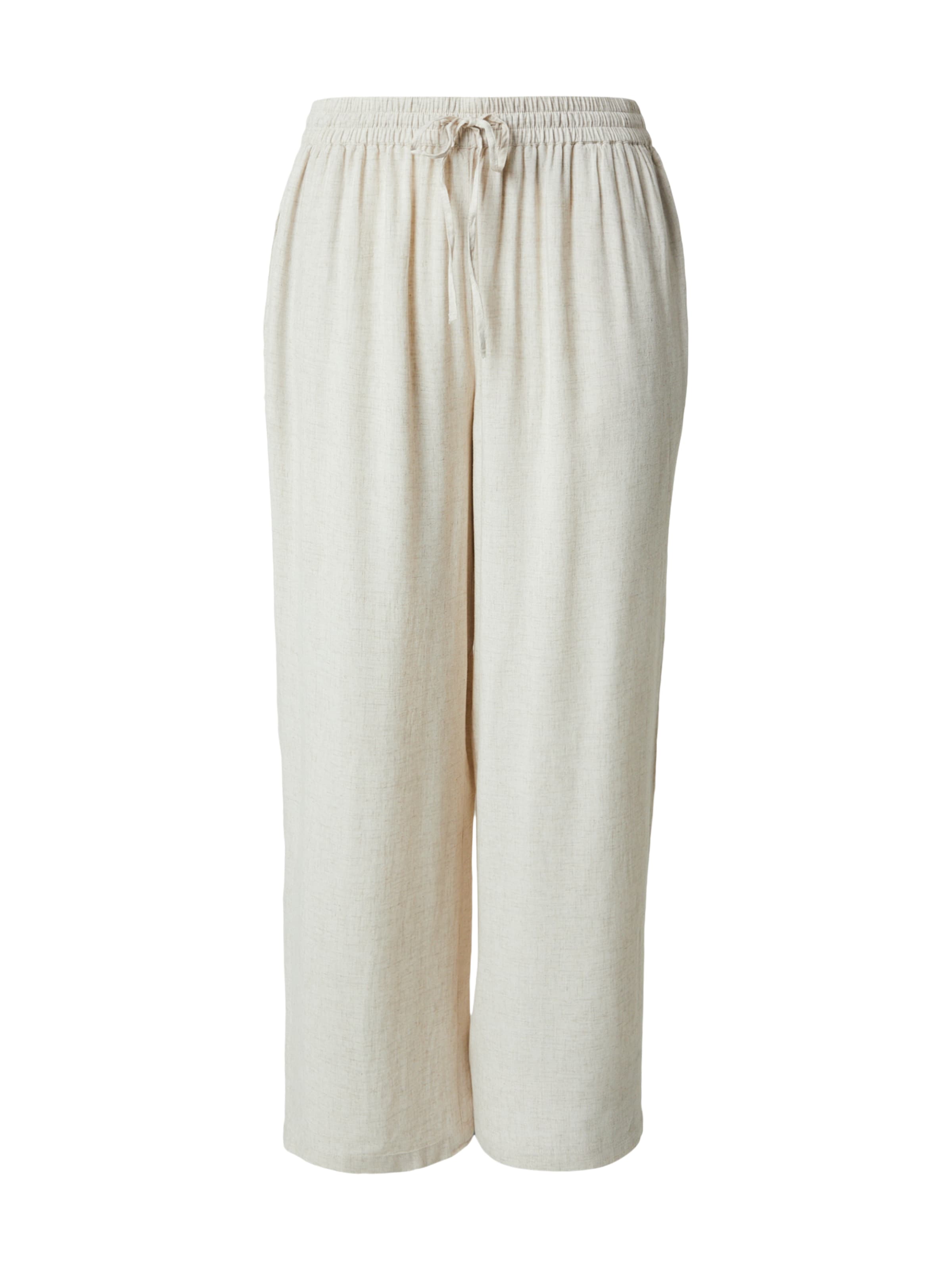 PIECES Curve Wide leg Pants 'PCPIA' in Beige: front