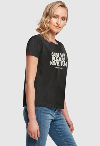 Merchcode Shirt 'Can We Please Have Fun' in Schwarz