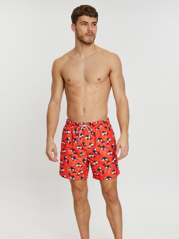 Threadbare Swim Trunks 'Killer Whale' in Red