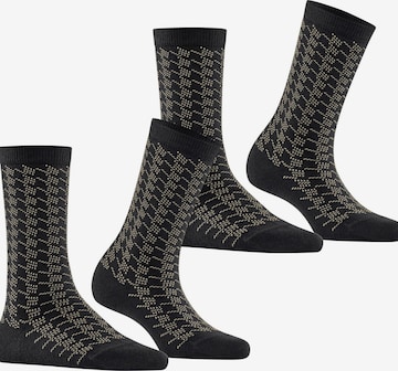 ESPRIT Socks 'Pepita Pattern 2-Pack' in Black: front