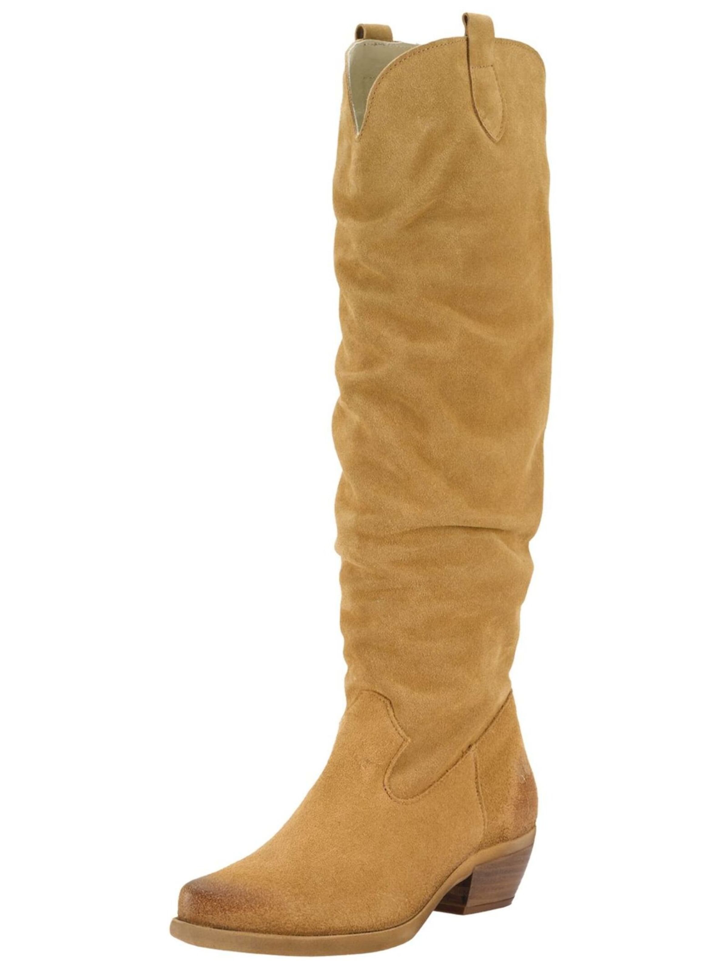 Felmini Wide Fit Cowboy Boots in Brown: front