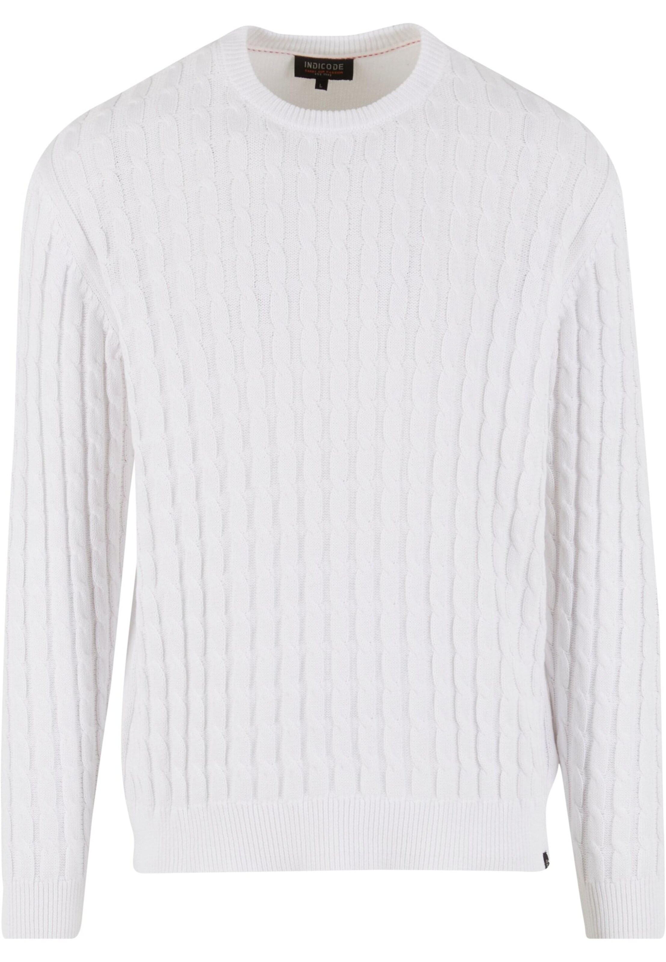 INDICODE JEANS Svetr 'Trevin' – bílá: přední strana