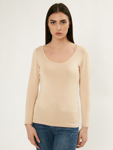 Influencer Shirt in Beige: voorkant