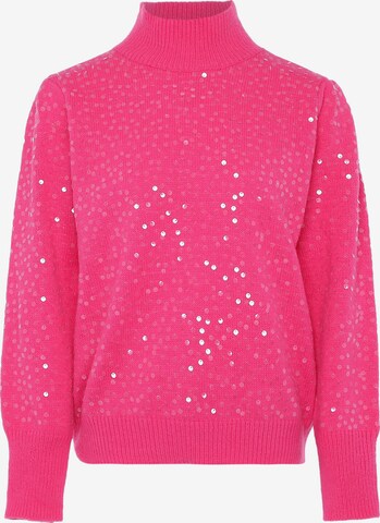 Pullover di faina in rosa: frontale