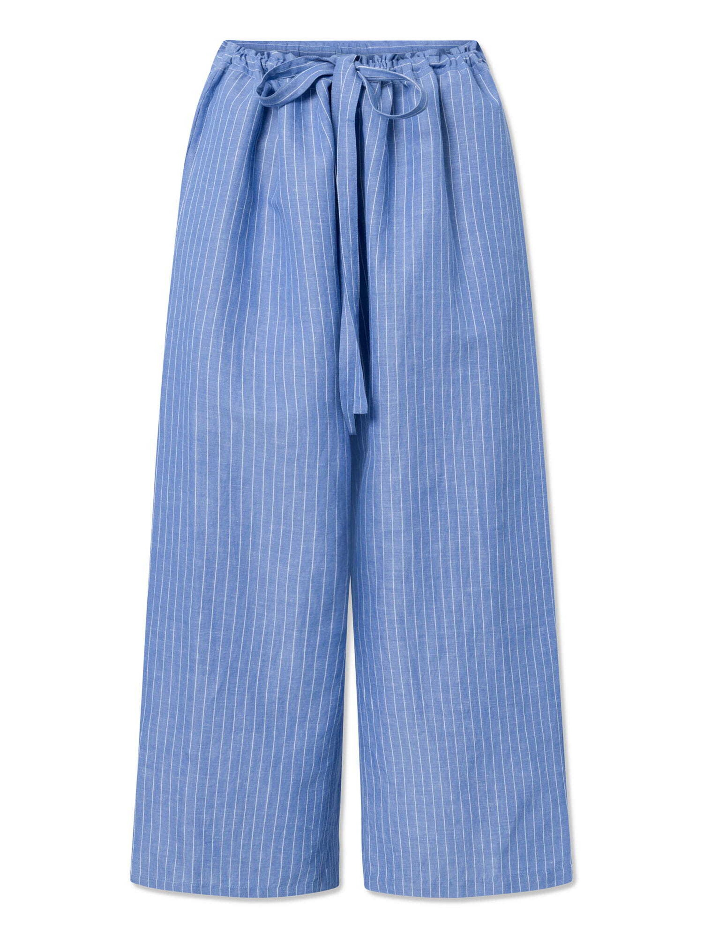 STUDIO FEDER Wide leg Broek in Blauw: voorkant