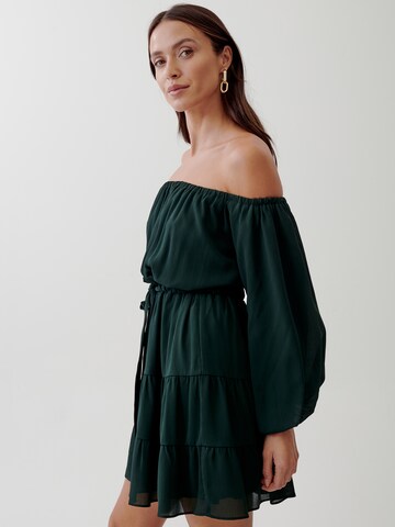 Robe 'LILA' Tussah en vert : derrière