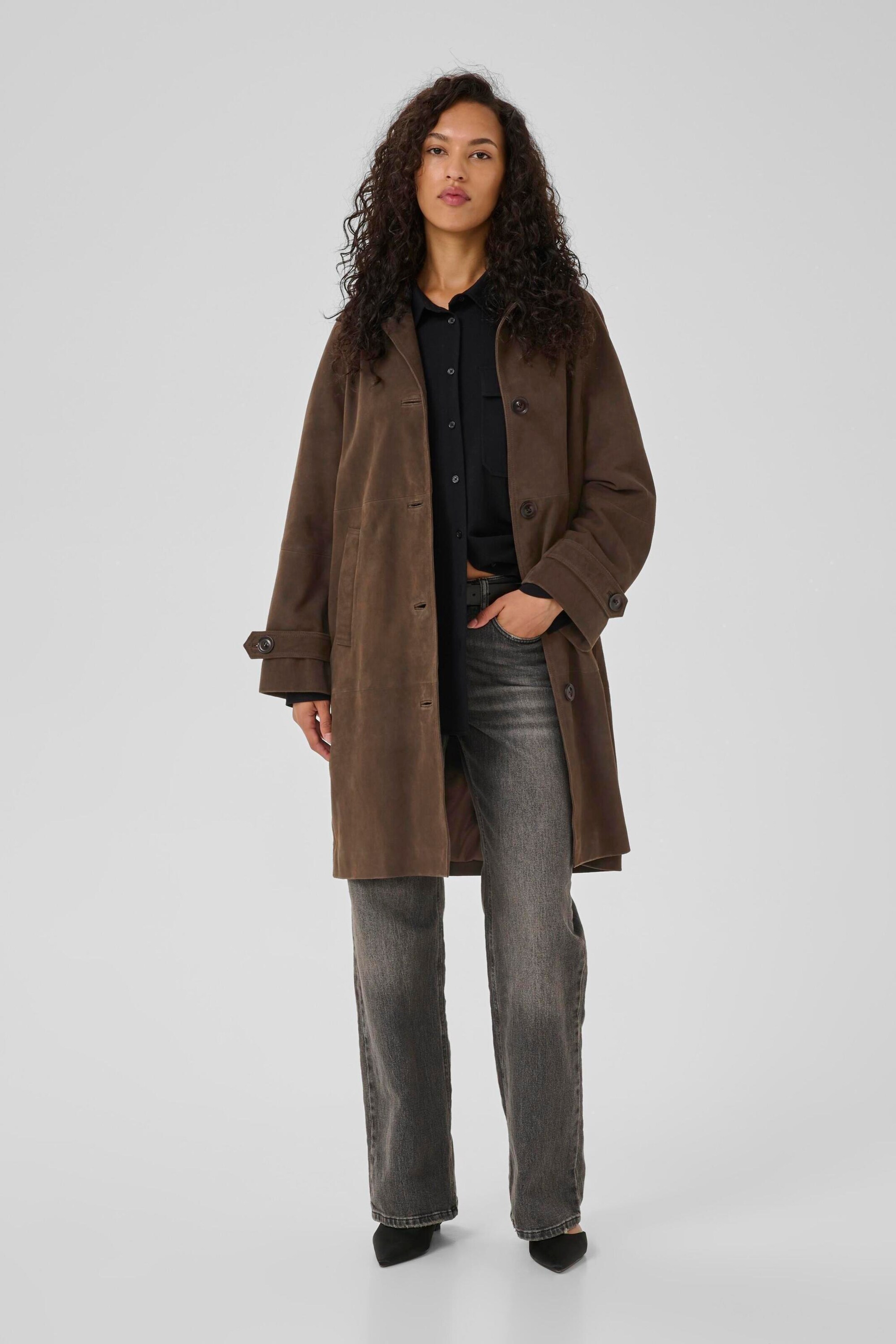 My Essential Wardrobe Overgangsfrakke i brun