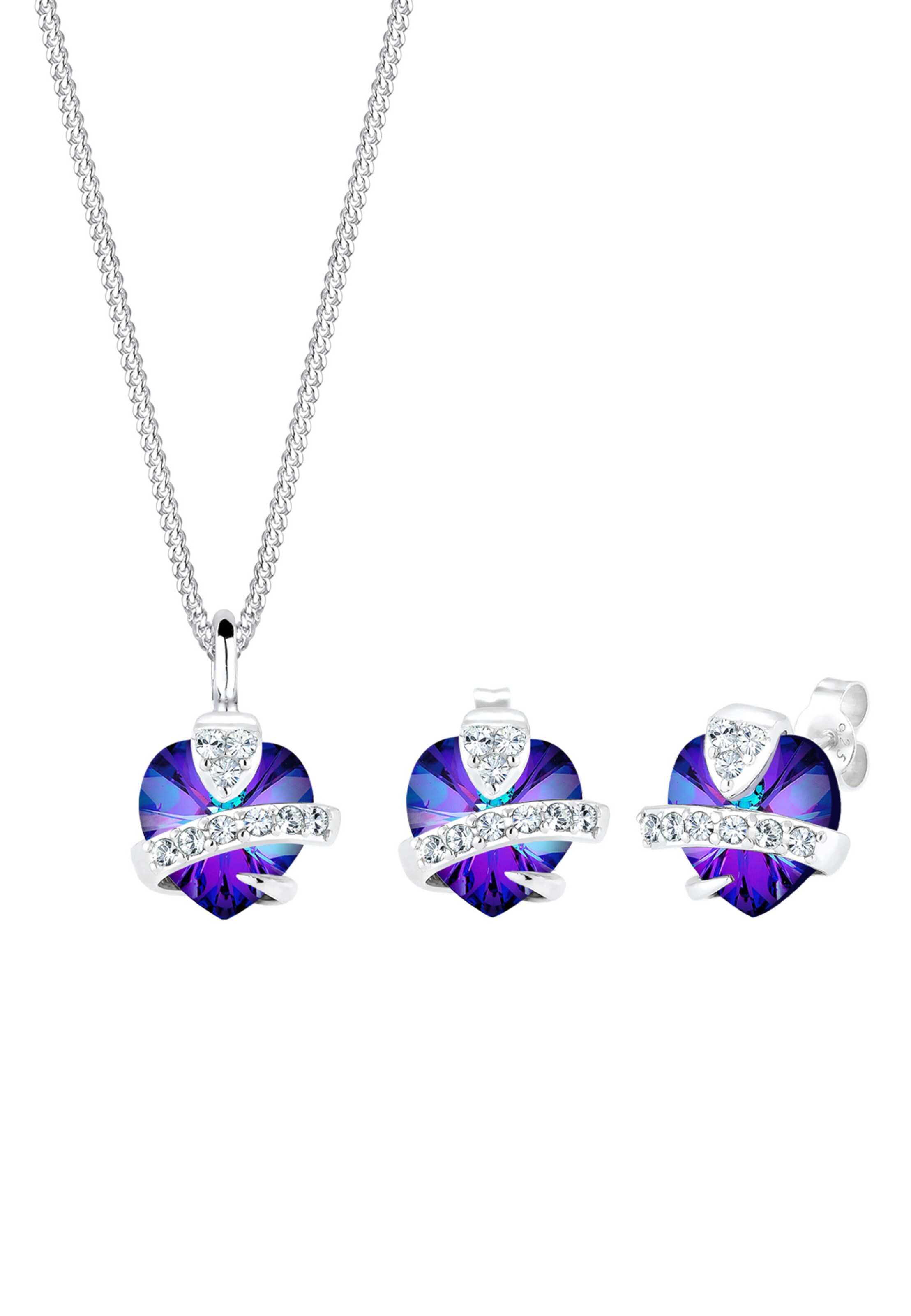 ELLI Jewelry set 'Herz' in Silver