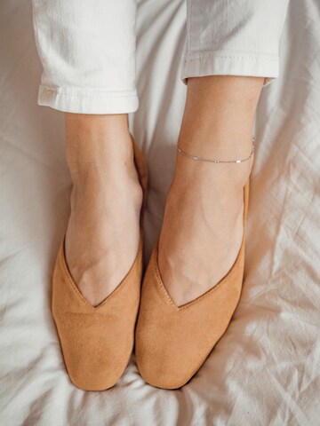 Hey Happiness - Joyería para pies 'Flat Links' en plata: frente