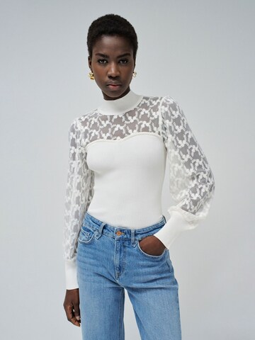 Salsa Jeans Sweater 'Kragen' in White: front